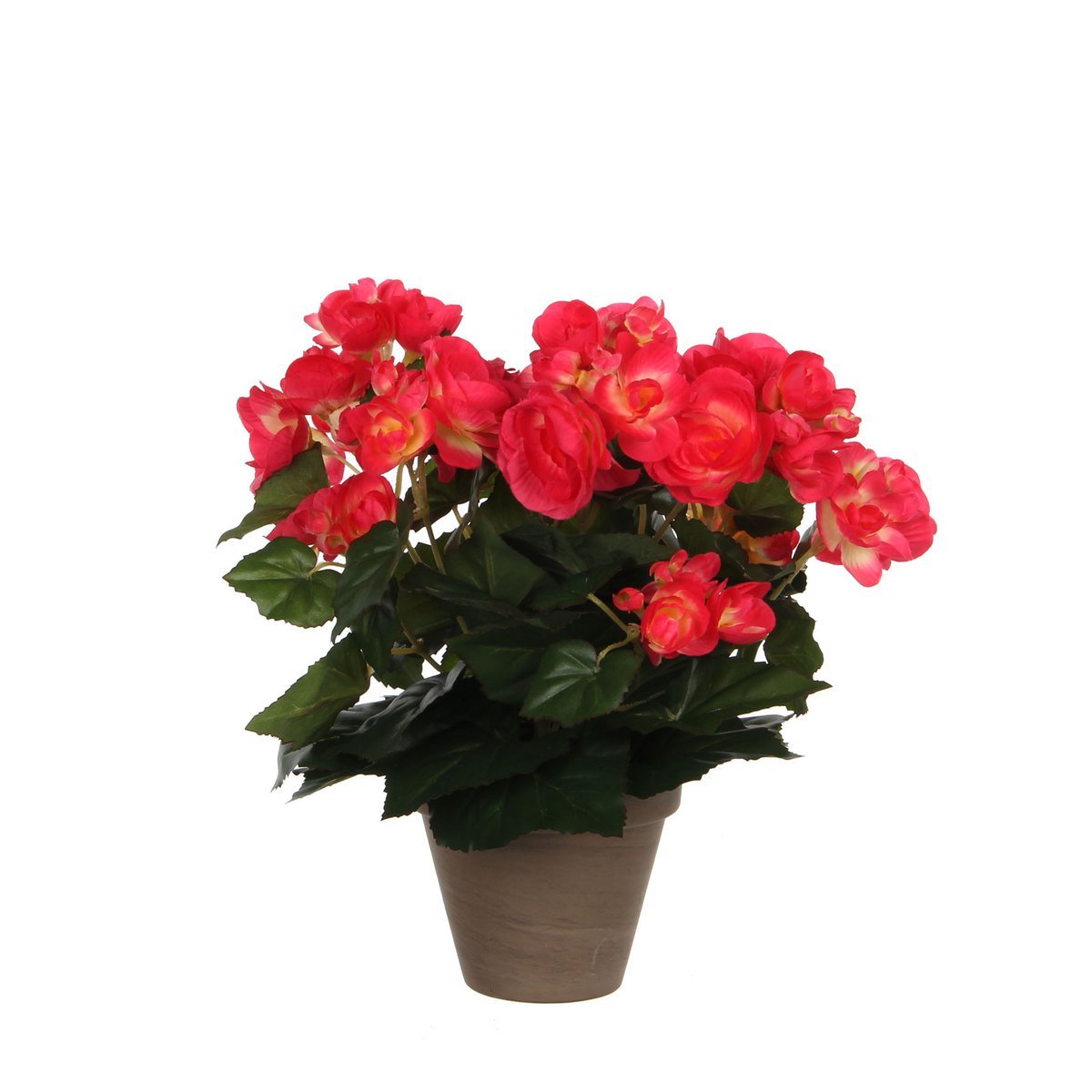 Künstliche Begonienpflanze im Blumentopf Stan – H30 x Ø25 cm – Dunkelrosa