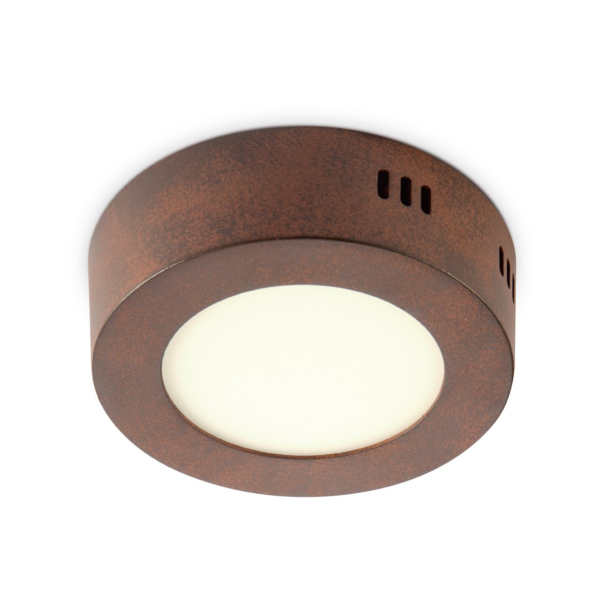 Home Sweet Home LED-Deckenleuchte Ska – Rost – rund 12/12/3,6 cm