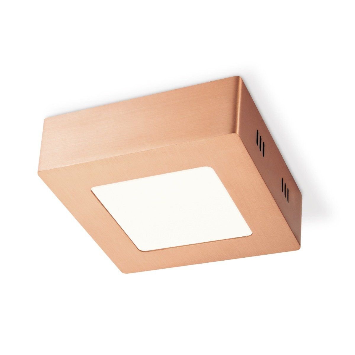 Home Sweet Home LED-Deckenleuchte Ska – Kupfer – Quadratisch 12/12/3,6 cm