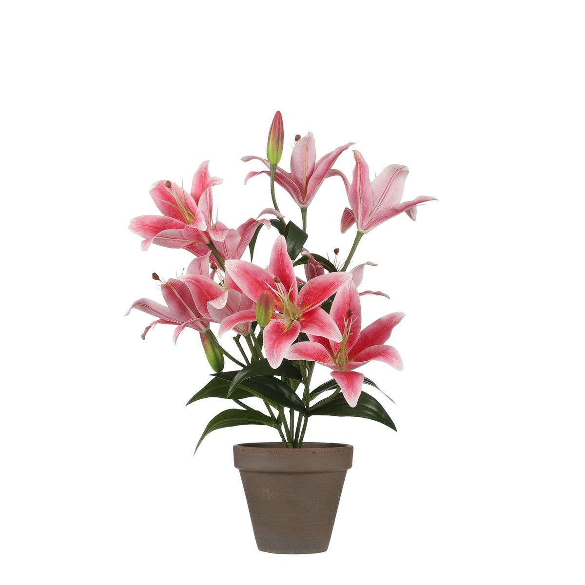 Künstliche Tigerlilie im Blumentopf Stan – H47 x Ø45 cm – Fuchsia