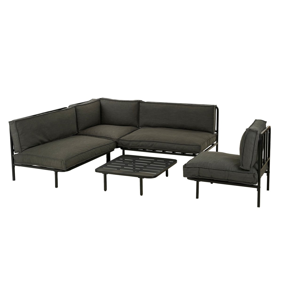 Celo Loungetisch – L80 x B80 x H23 cm – Metall – Schwarz