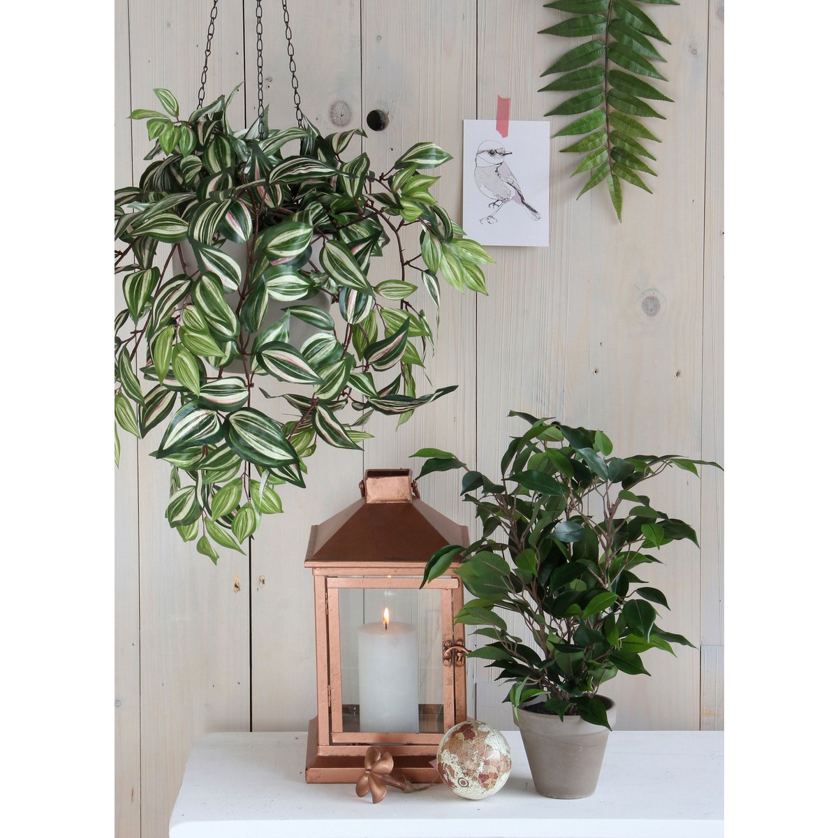Ficus Natasja Künstliche Pflanze im Stan-Blumentopf – H40 x Ø30 cm – Grün