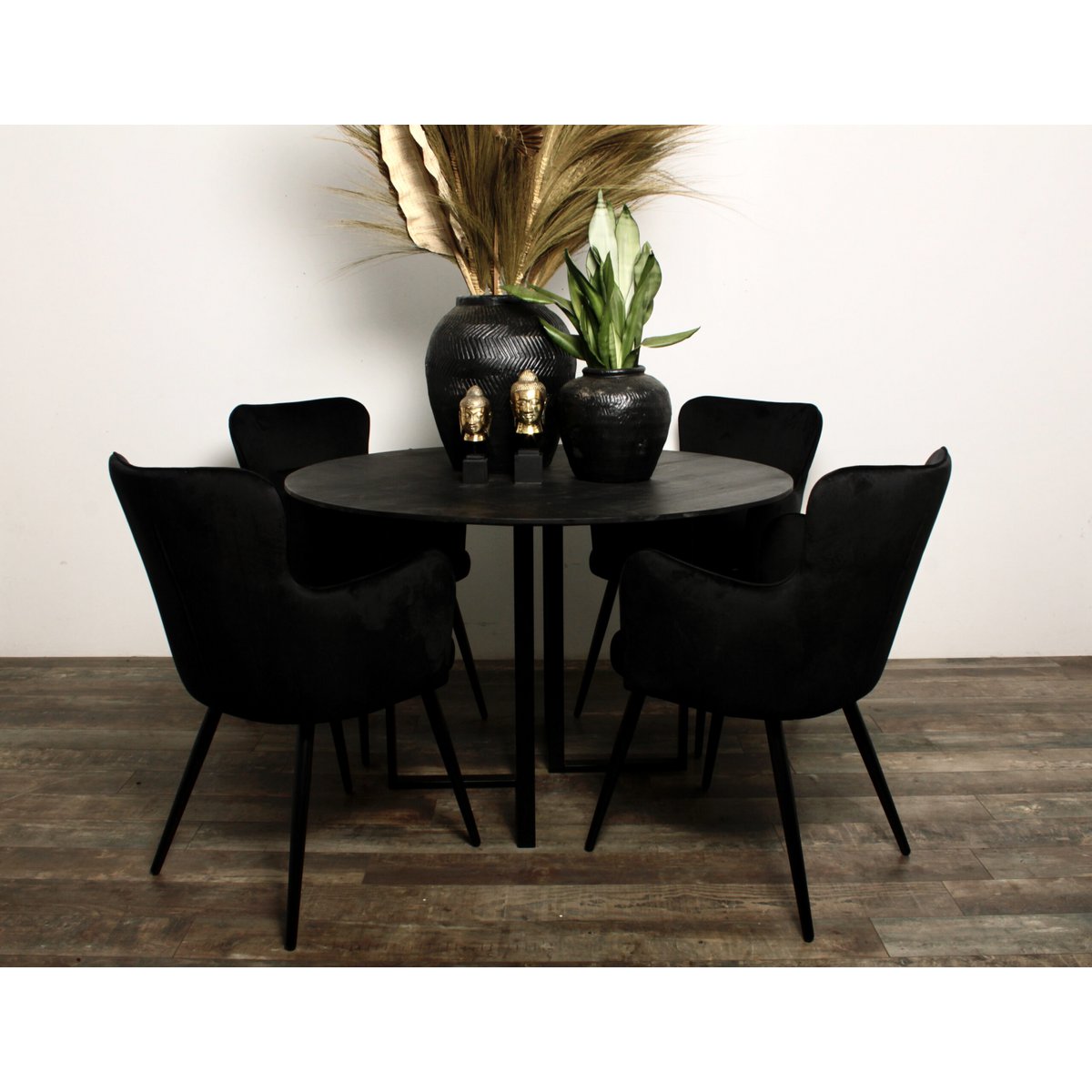 Ohrensessel schwarz (2er-Set)