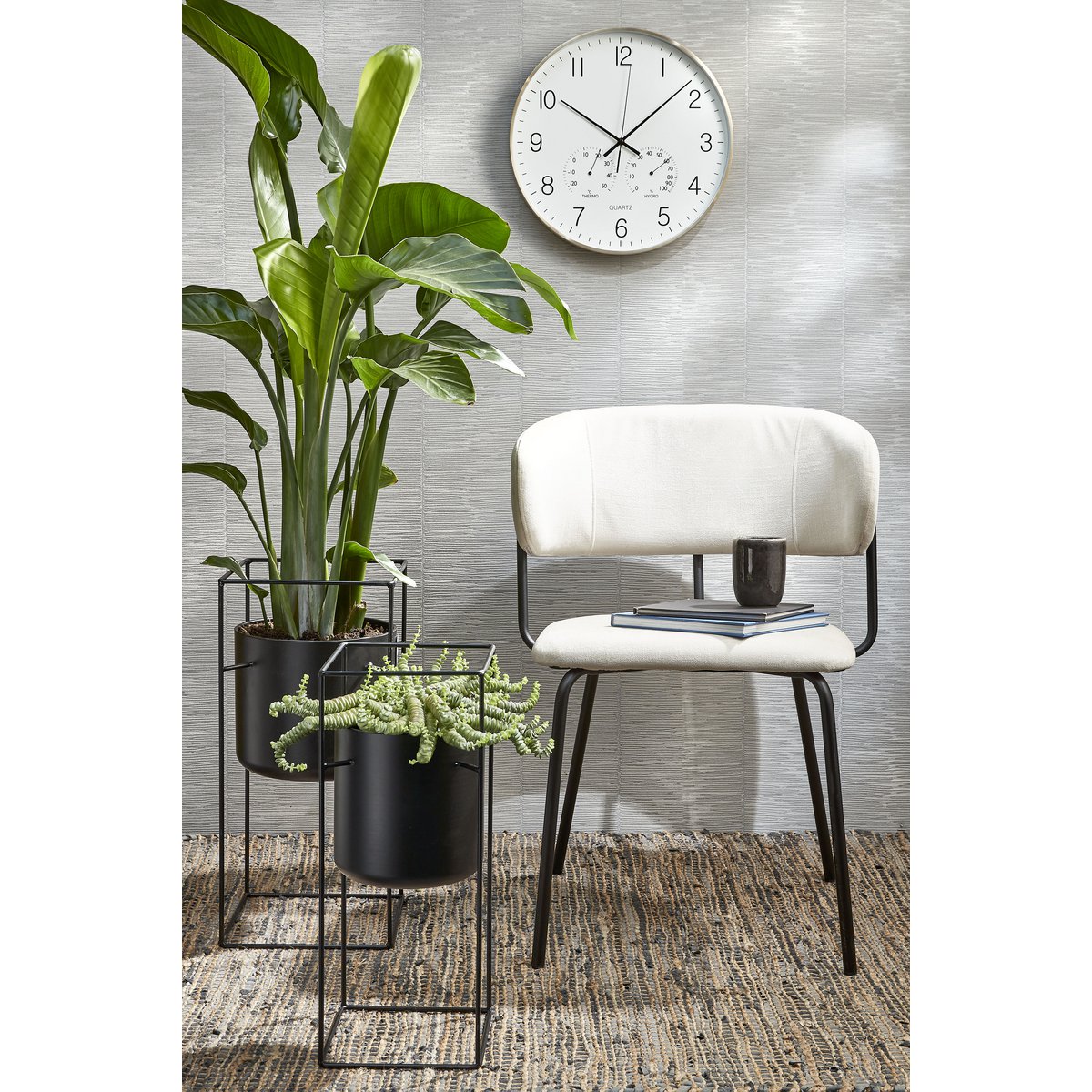 Porte Blumentopf auf Ständer – L26 x B26 x H55 cm – Metall – Schwarz
