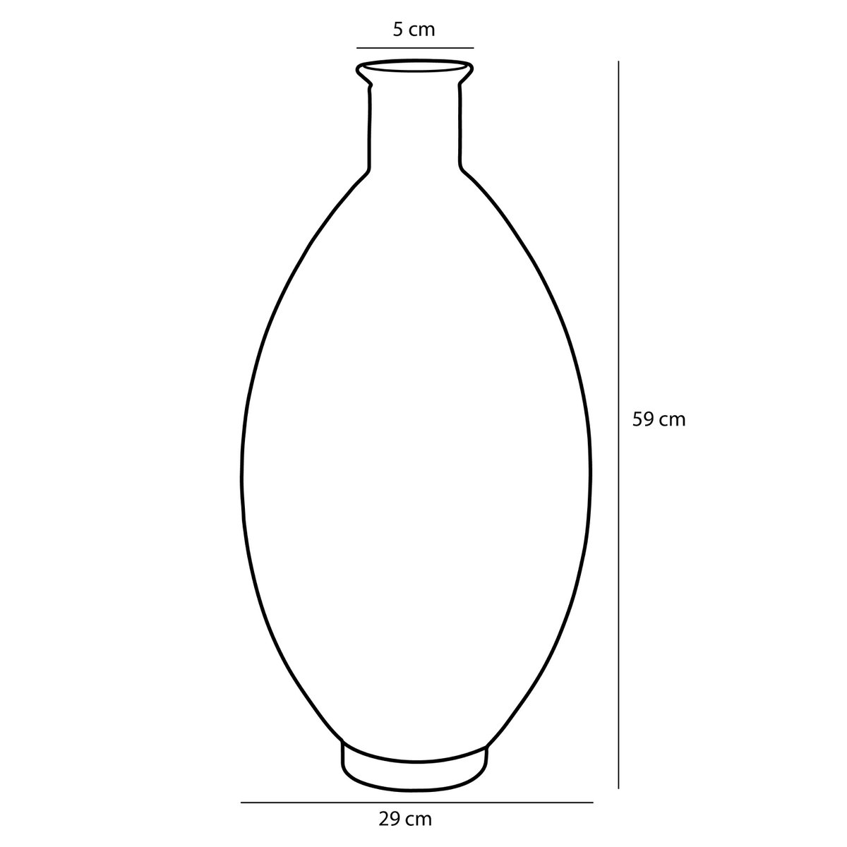 Firenza Flaschenvase – H59 x Ø29 cm – Recyceltes Glas – Hellrosa
