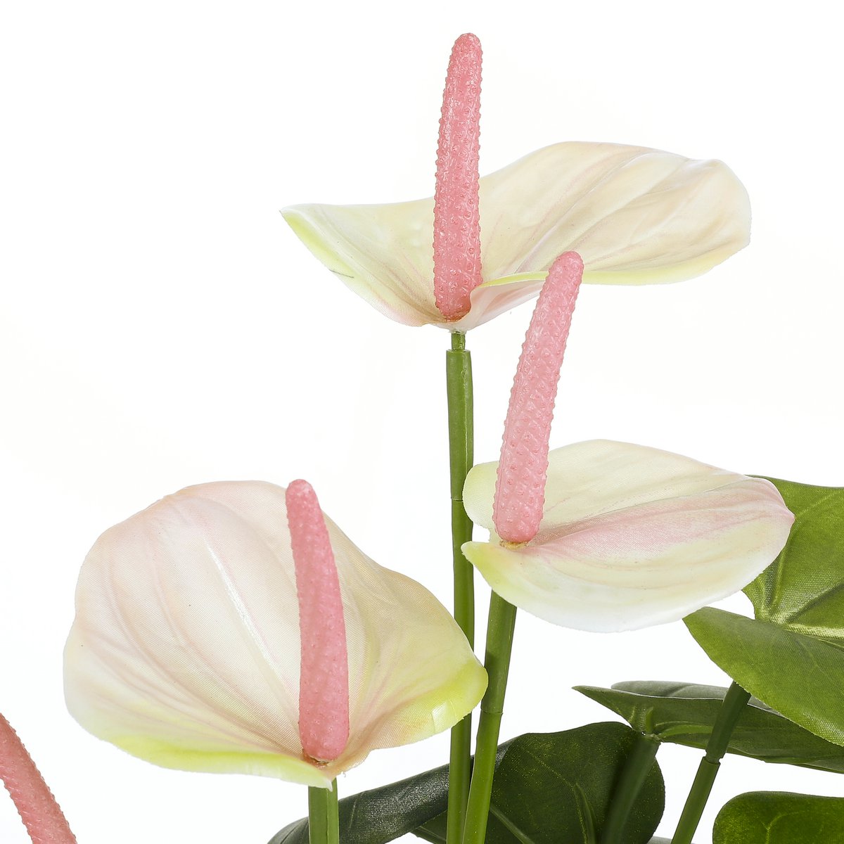 Künstliche Anthurium-Pflanze im Stan-Blumentopf – H40 x Ø30 cm – Hellrosa