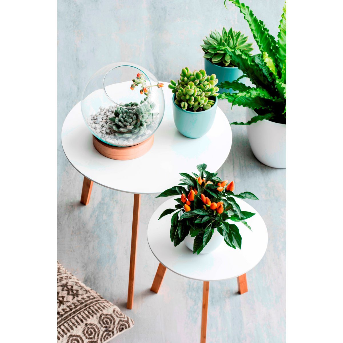 Künstliche Asplenium-Pflanze im Blumentopf Stan – H54 x Ø66 cm – Grün