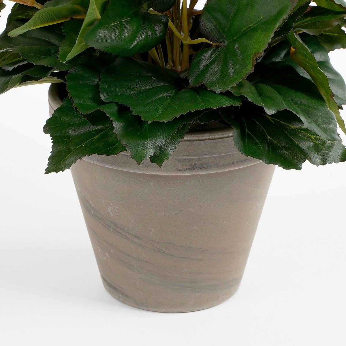 Künstliche Begonienpflanze im Blumentopf Stan – H37 x Ø36 cm – Weiß