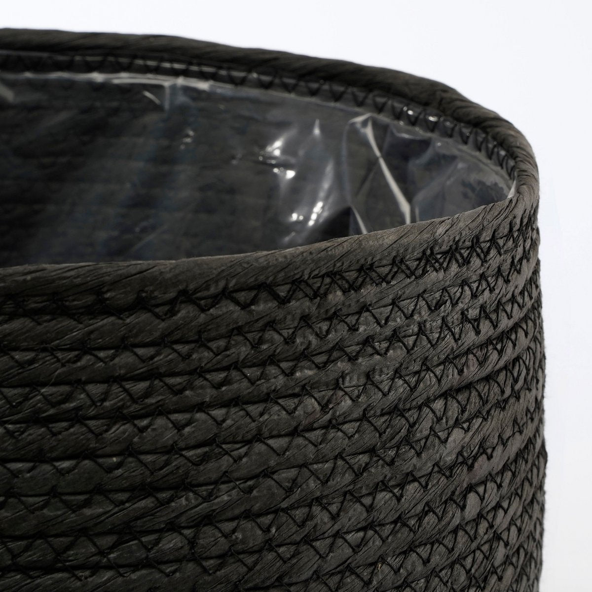 Jorck Korb für Pflanzen – H24 x Ø26 cm – Papier – Schwarz