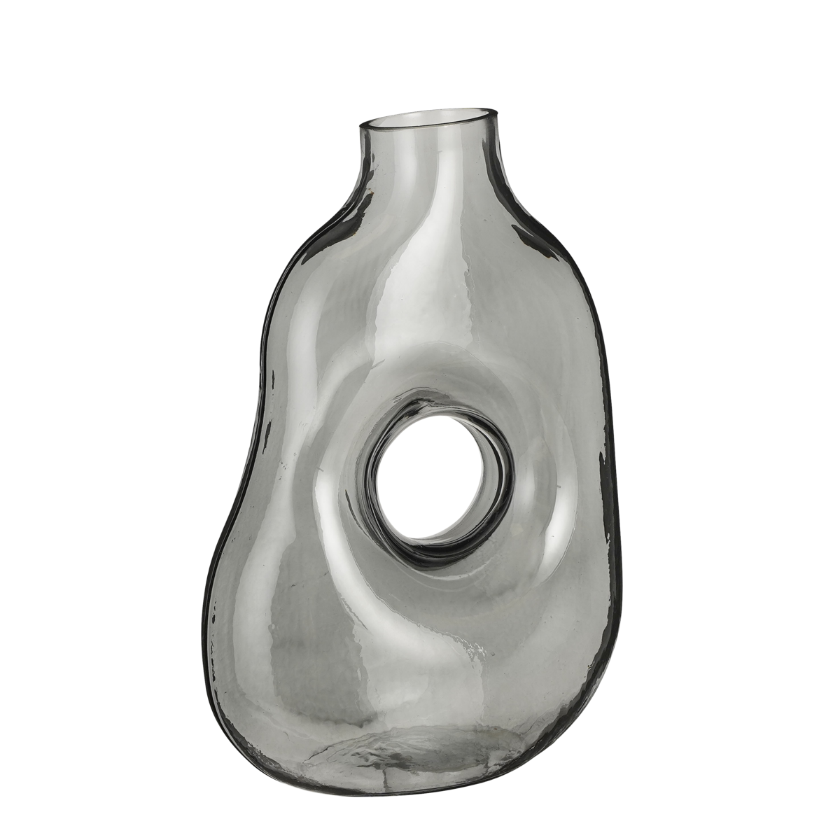 Jay Vase – L18,5 x B10,5 x H25 cm – Glas – Hellgrau