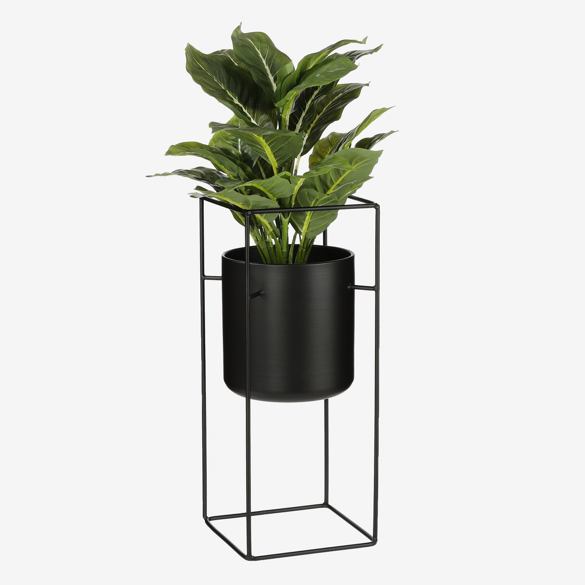 Porte Blumentopf auf Ständer – L26 x B26 x H55 cm – Metall – Schwarz
