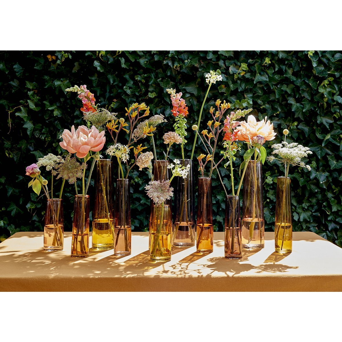 Xandra Schmale Vase - H37,5 x Ø10 cm - Glas - Braun