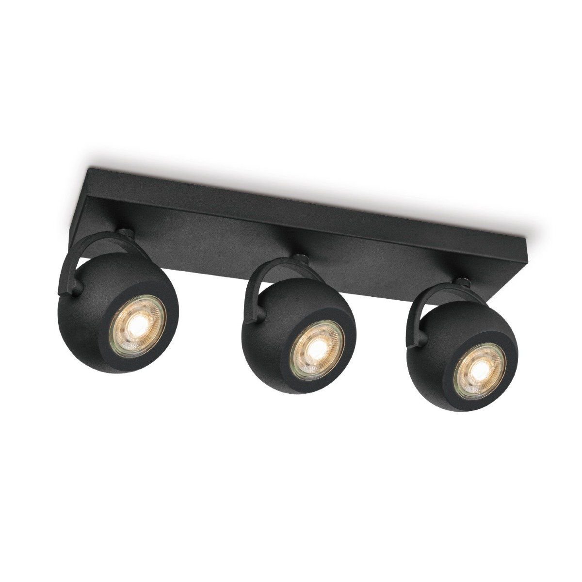Home Sweet Home LED Aufbaustrahler Nop 3 - inkl. dimmbarer LED-Lampe - Schwarz