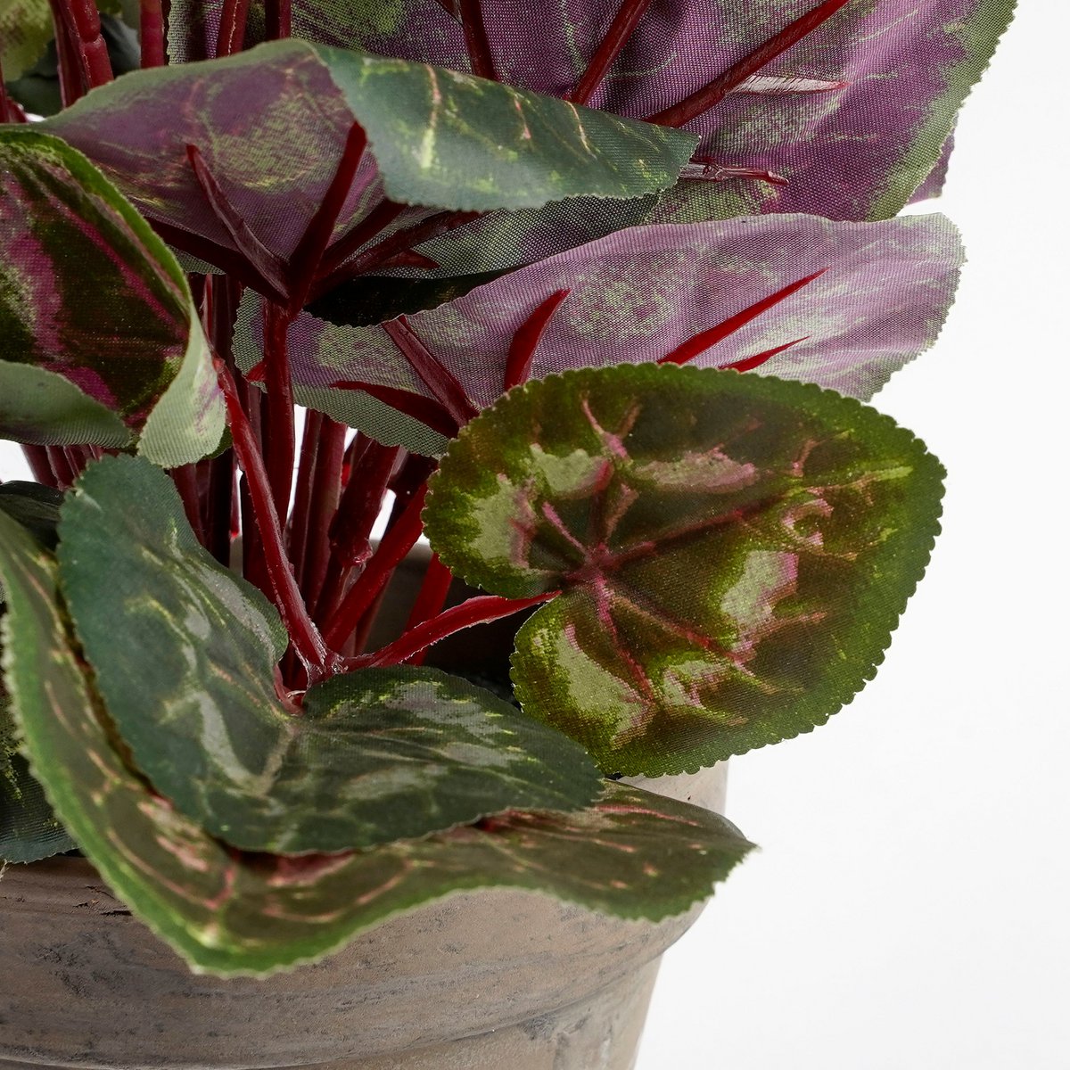 Künstliche Alpenveilchenpflanze im Blumentopf Stan – H30 x Ø30 cm – Weiß