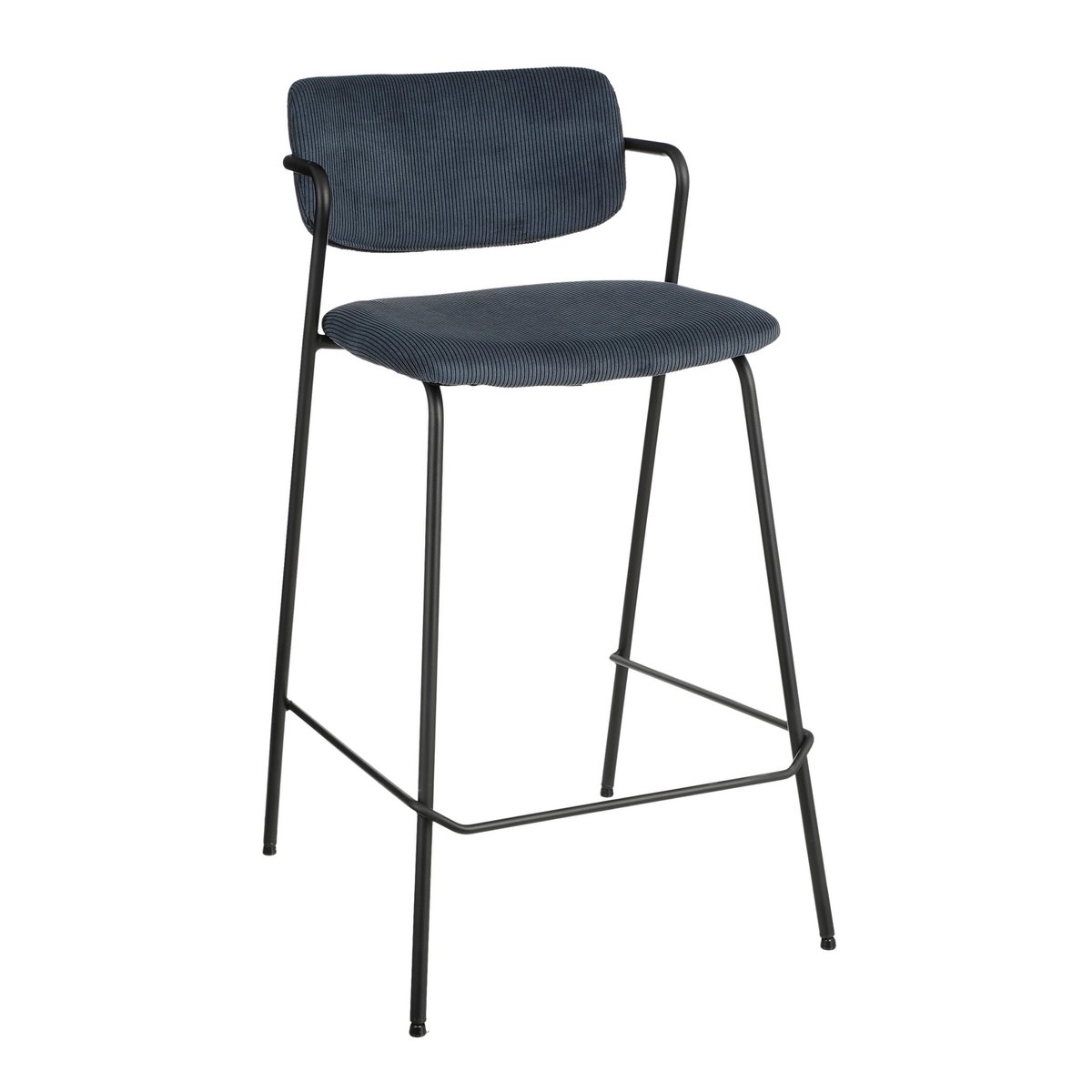 Nanet Barhocker – H91 cm – Samt – Dunkelblau