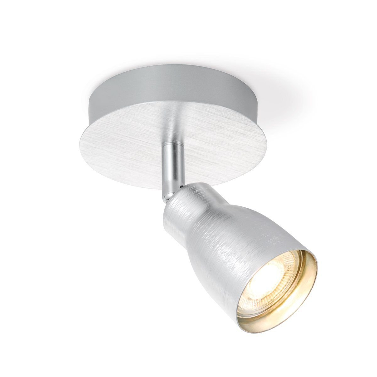 Home Sweet Home LED-Wandstrahler Alba – dimmbar – gebürsteter Stahl