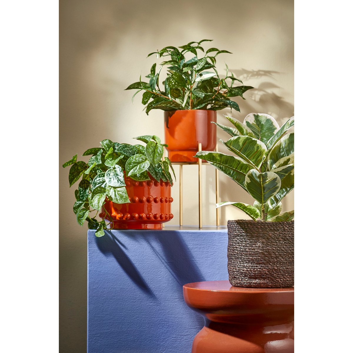 Künstliche Pflanze Scindapsus im Blumentopf Stan – H44 x Ø17 cm – Grün