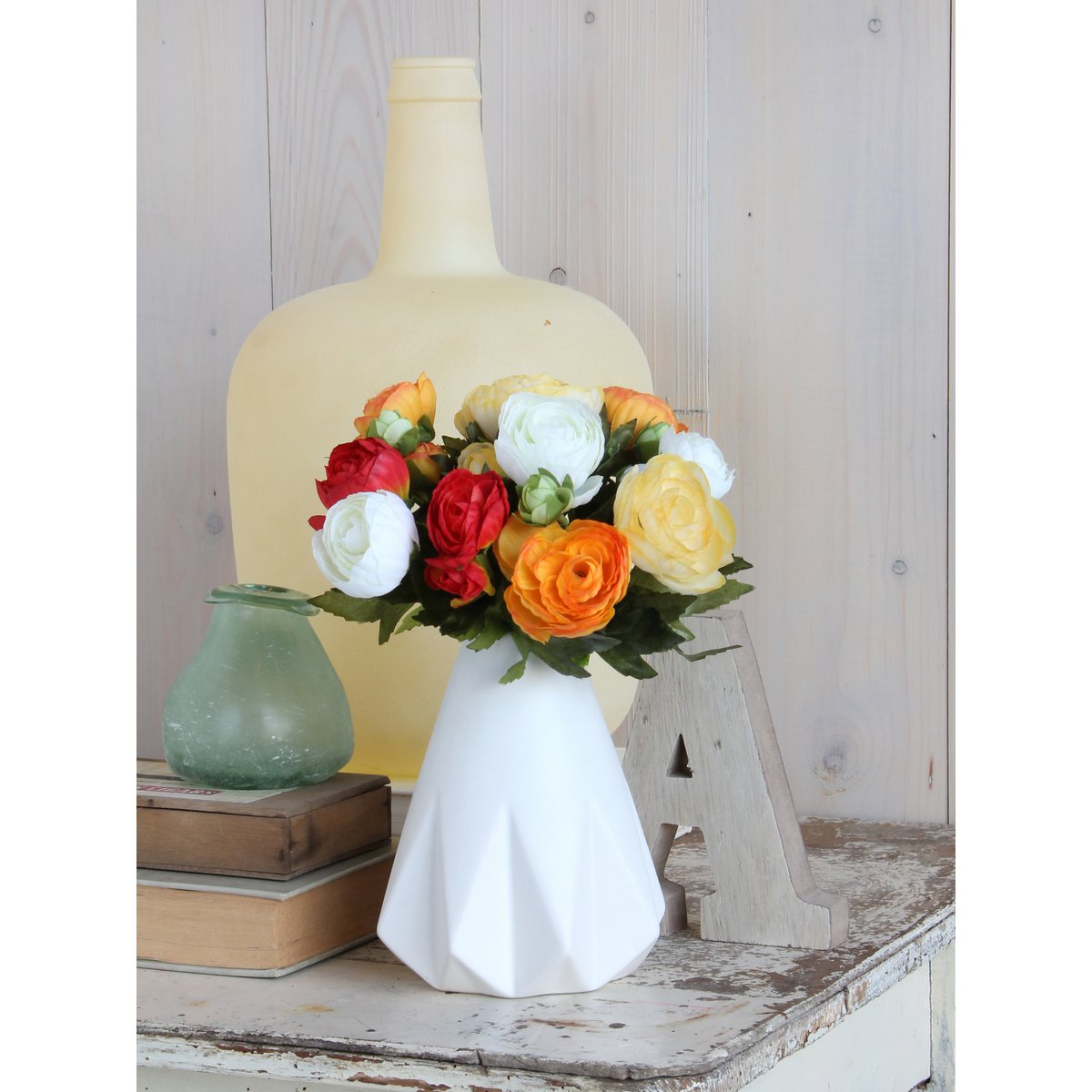 Strauß künstlicher Ranunkelblumen – H22 x Ø19 cm – Orange