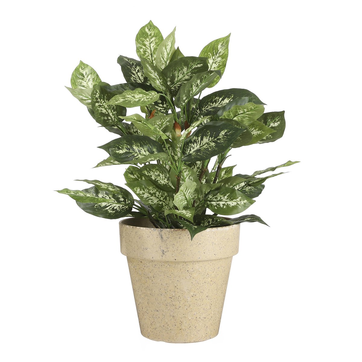 Dieffenbachia Künstliche Pflanze im Blumentopf Stan – H70 x Ø55 cm – Grün