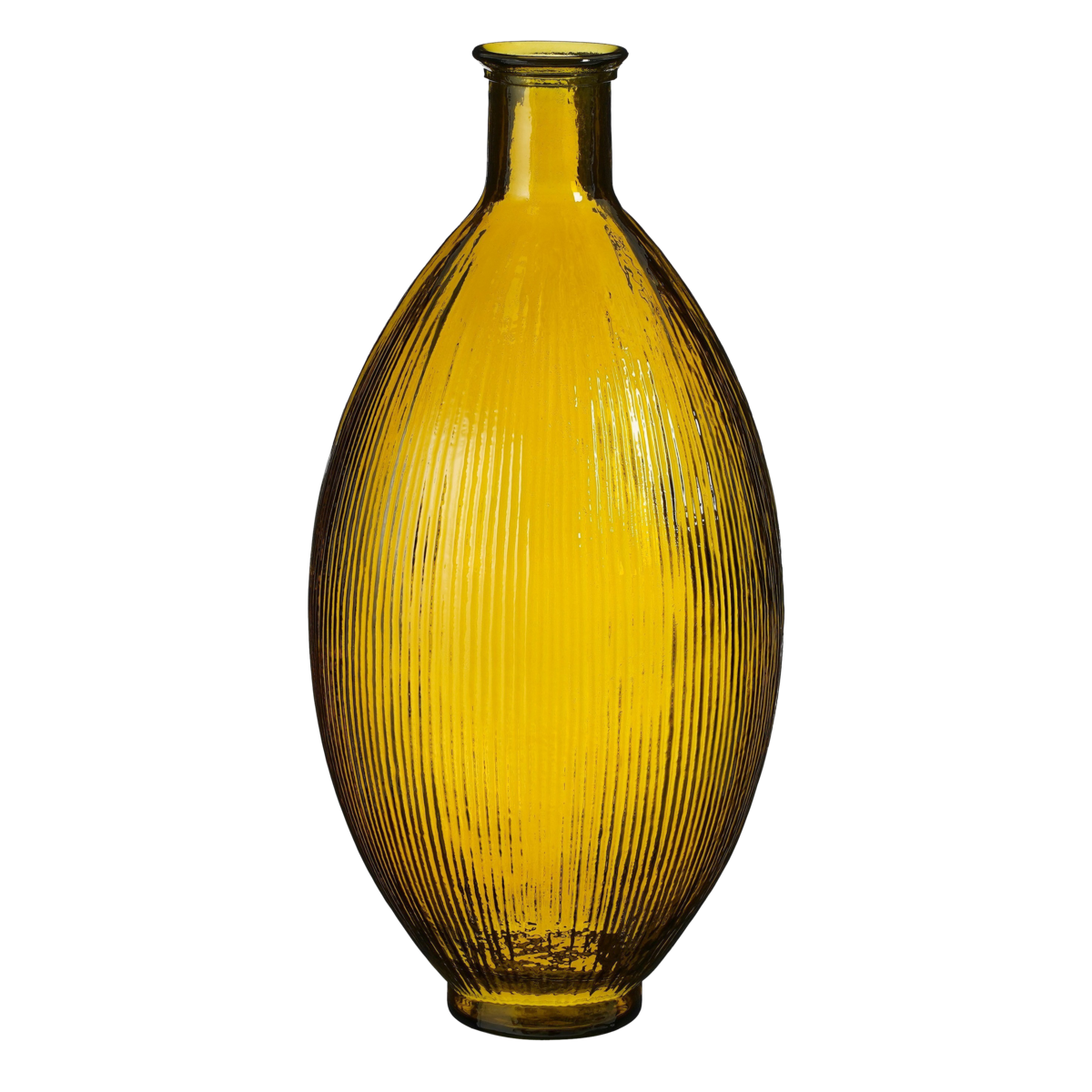 Firenza Flaschenvase – H59 x Ø29 cm – recyceltes Glas – Ocker