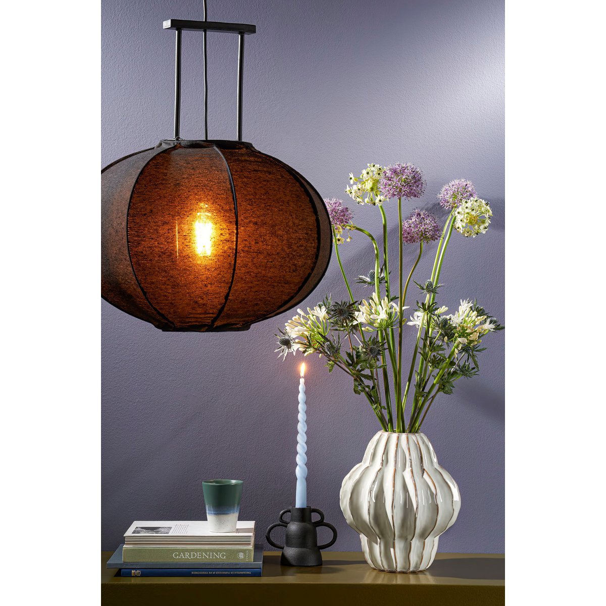 Altea Vase – H28 x Ø24,5 cm – Keramik – gebrochenes Weiß