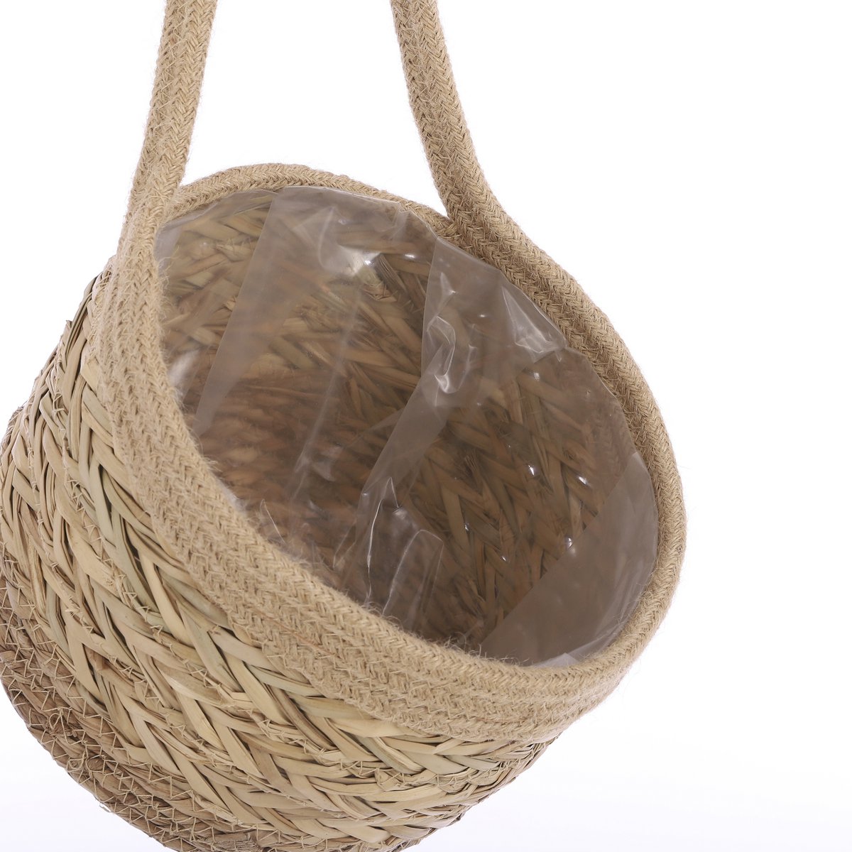 Anne Hängekorb für Pflanzen – 2er-Set – H20 x Ø25 cm – Seegras – Hellbraun