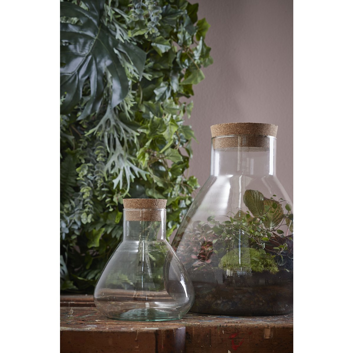 Emily Terrarium oder Vorratsdose – H24,5 x Ø22,5 cm – recyceltes Glas – transparent
