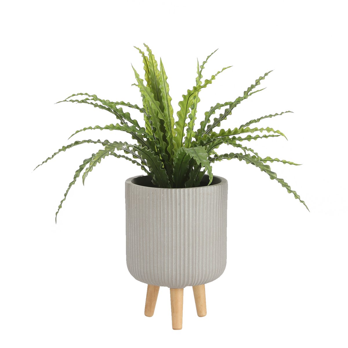 Künstliche Asplenium-Pflanze im Blumentopf Stan – H54 x Ø66 cm – Grün