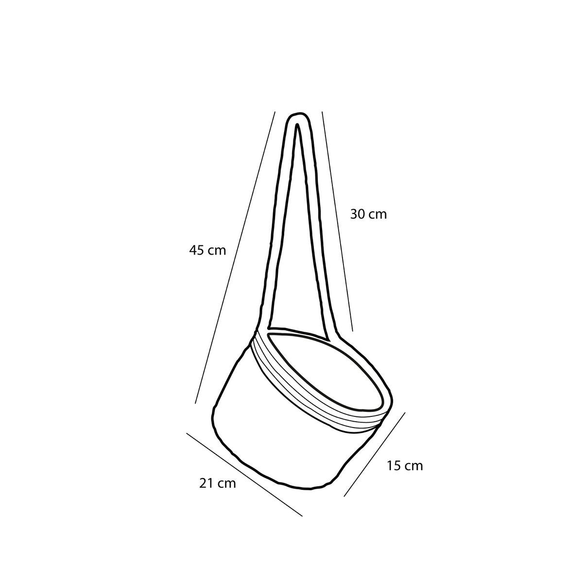 Anne Hängekorb für Pflanzen – 2er-Set – H20 x Ø25 cm – Seegras – Hellbraun