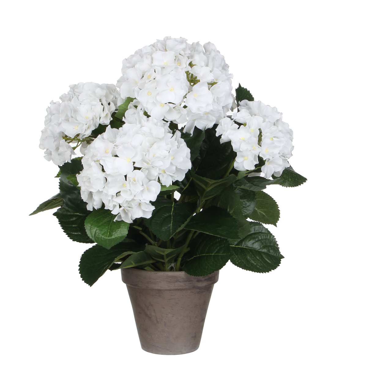 Künstliche Hortensienpflanze im Blumentopf Stan – H45 x Ø45 cm – Weiß