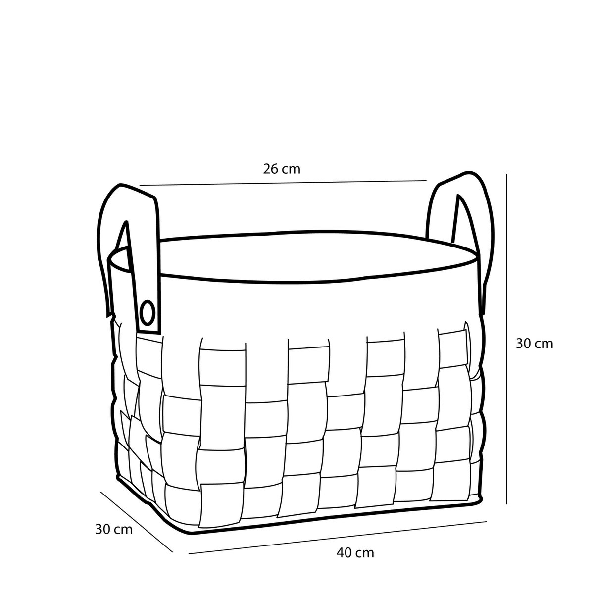 Aufbewahrungskorb – 3er-Set – L40 x B30 x H30 cm – Kork/Filz – Braun