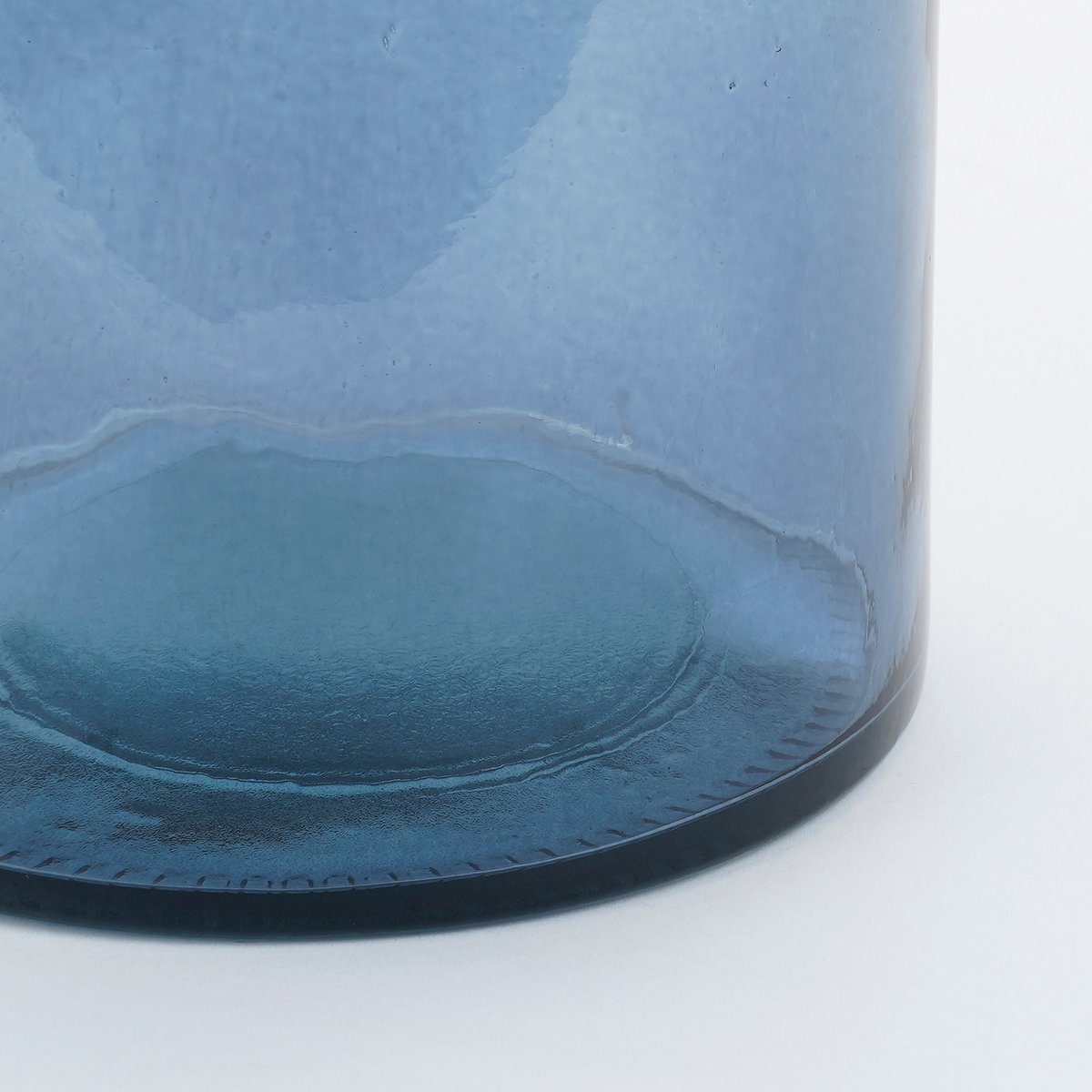 Guan Flaschenvase - H40 x Ø15 cm - Recyceltes Glas - Blau