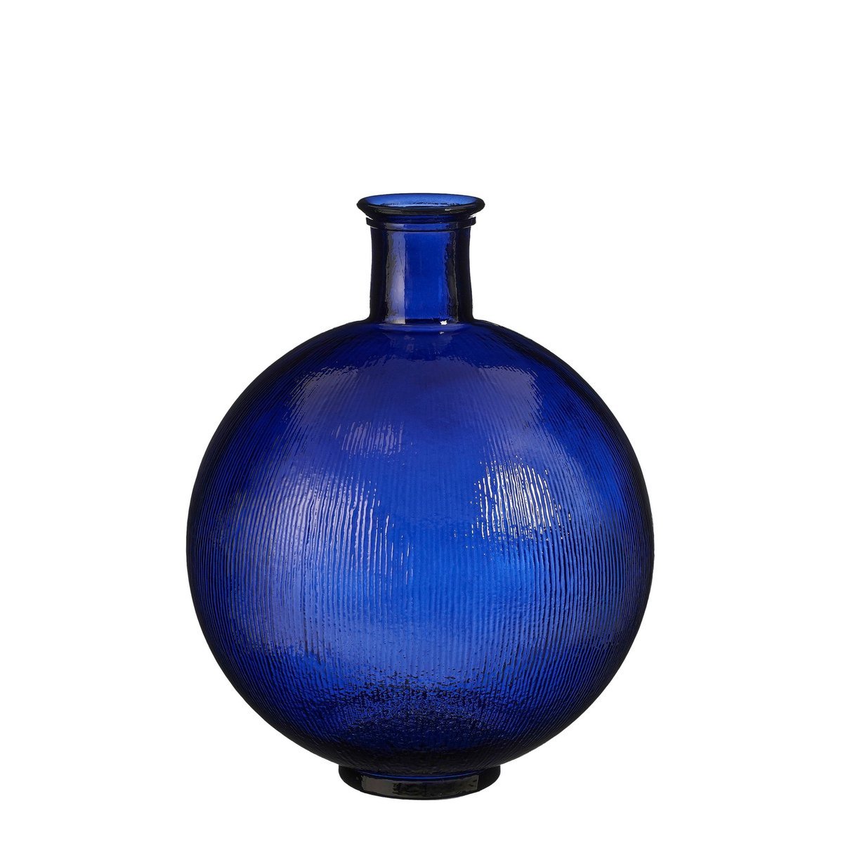 Firenza Flaschenvase – H42 x Ø34 cm – Recyceltes Glas – Dunkelblau