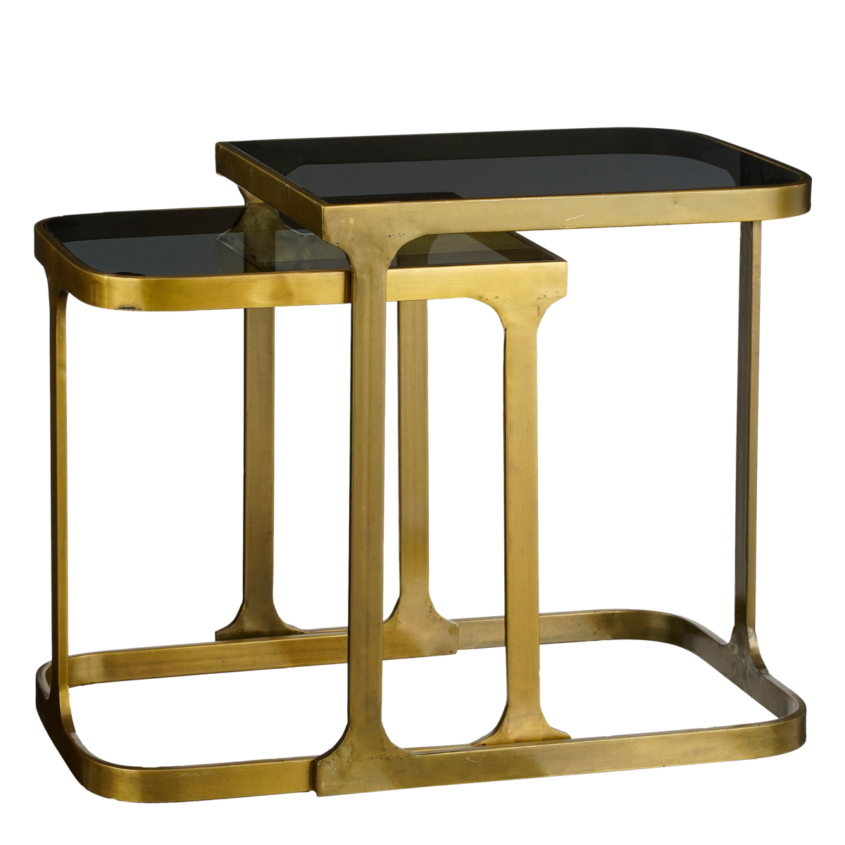 Kevin Beistelltisch – 2er-Set – L48 x B37 x H52 cm – Metall – Gold
