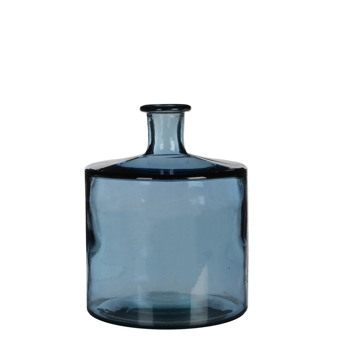 Guan Flaschenvase - H26 x Ø21 cm - Recyceltes Glas - Blau