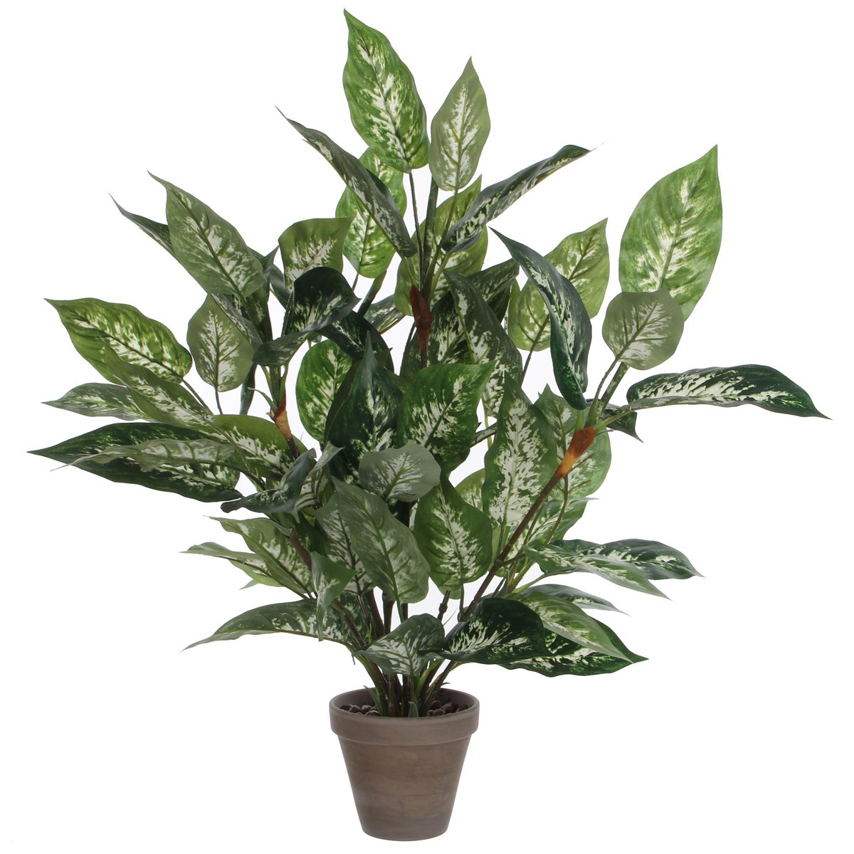 Dieffenbachia Künstliche Pflanze im Blumentopf Stan – H70 x Ø55 cm – Grün