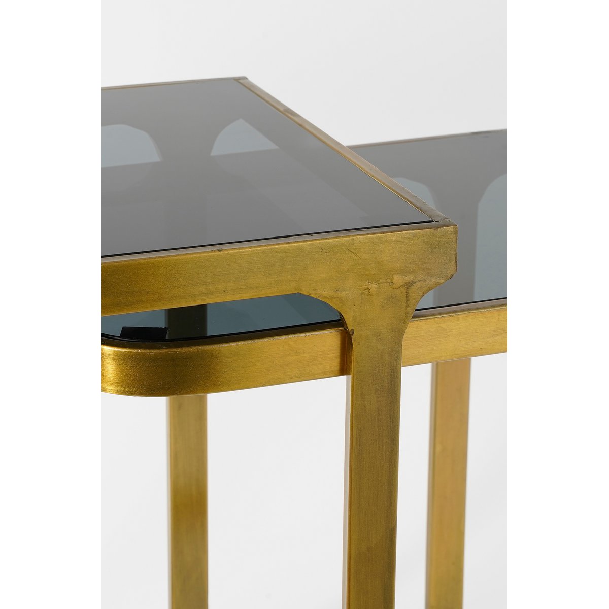 Kevin Beistelltisch – 2er-Set – L48 x B37 x H52 cm – Metall – Gold