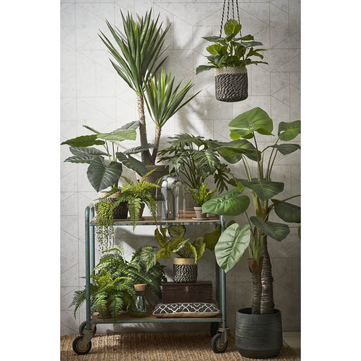 Künstliche Farnpflanze im Blumentopf Stan - H38 x Ø50 cm - Grün