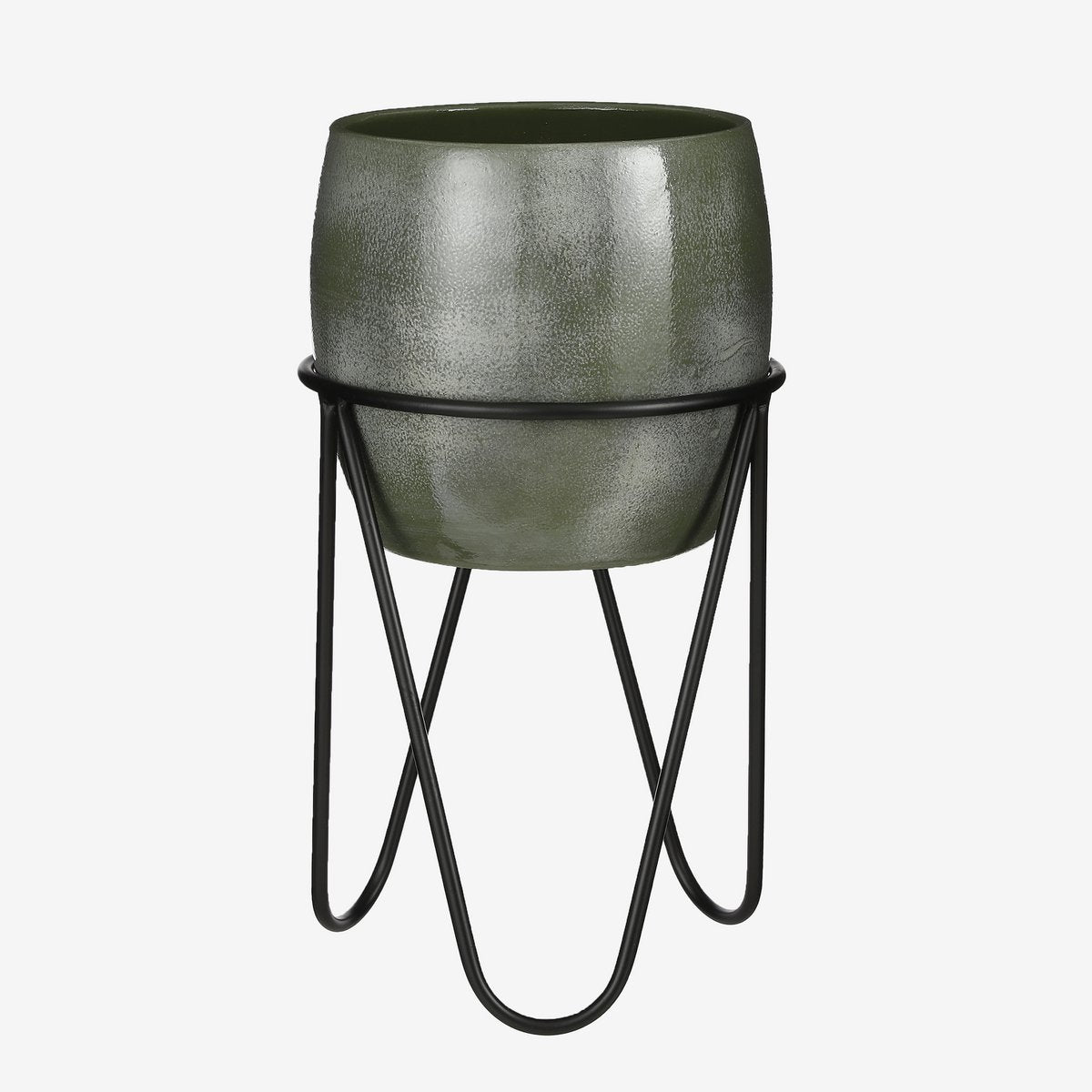 Pflanzenständer – H38,5 x Ø30 cm – Metall – Schwarz