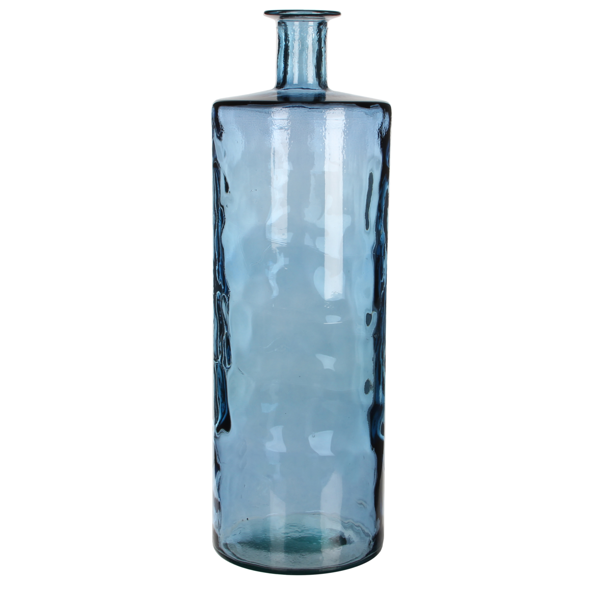 Guan-Flaschenvase – H75 x Ø25 cm – recyceltes Glas – Blau