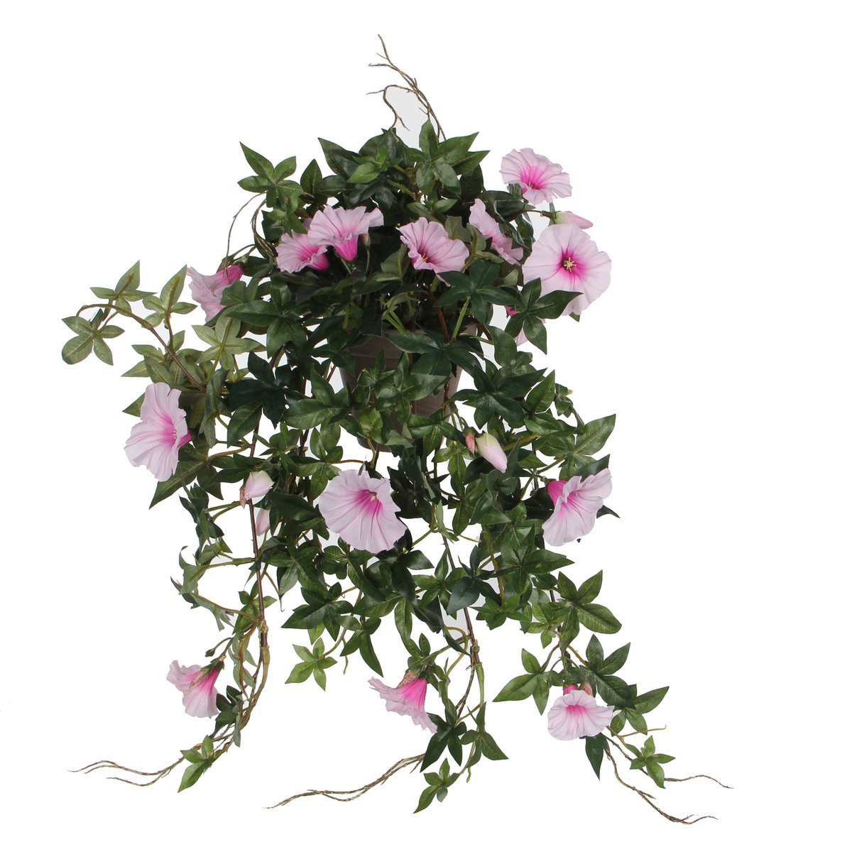 Künstliche Petunien-Hängepflanze im Blumentopf Stan – L25 x B45 x H50 cm – Rosa
