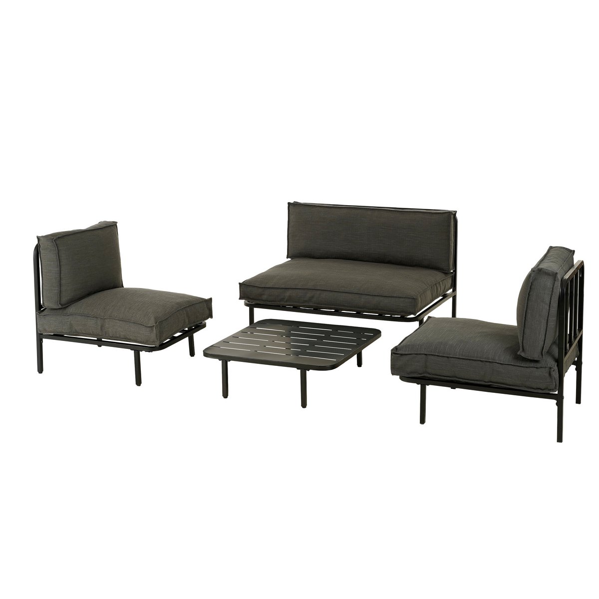 Celo Loungetisch – L80 x B80 x H23 cm – Metall – Schwarz