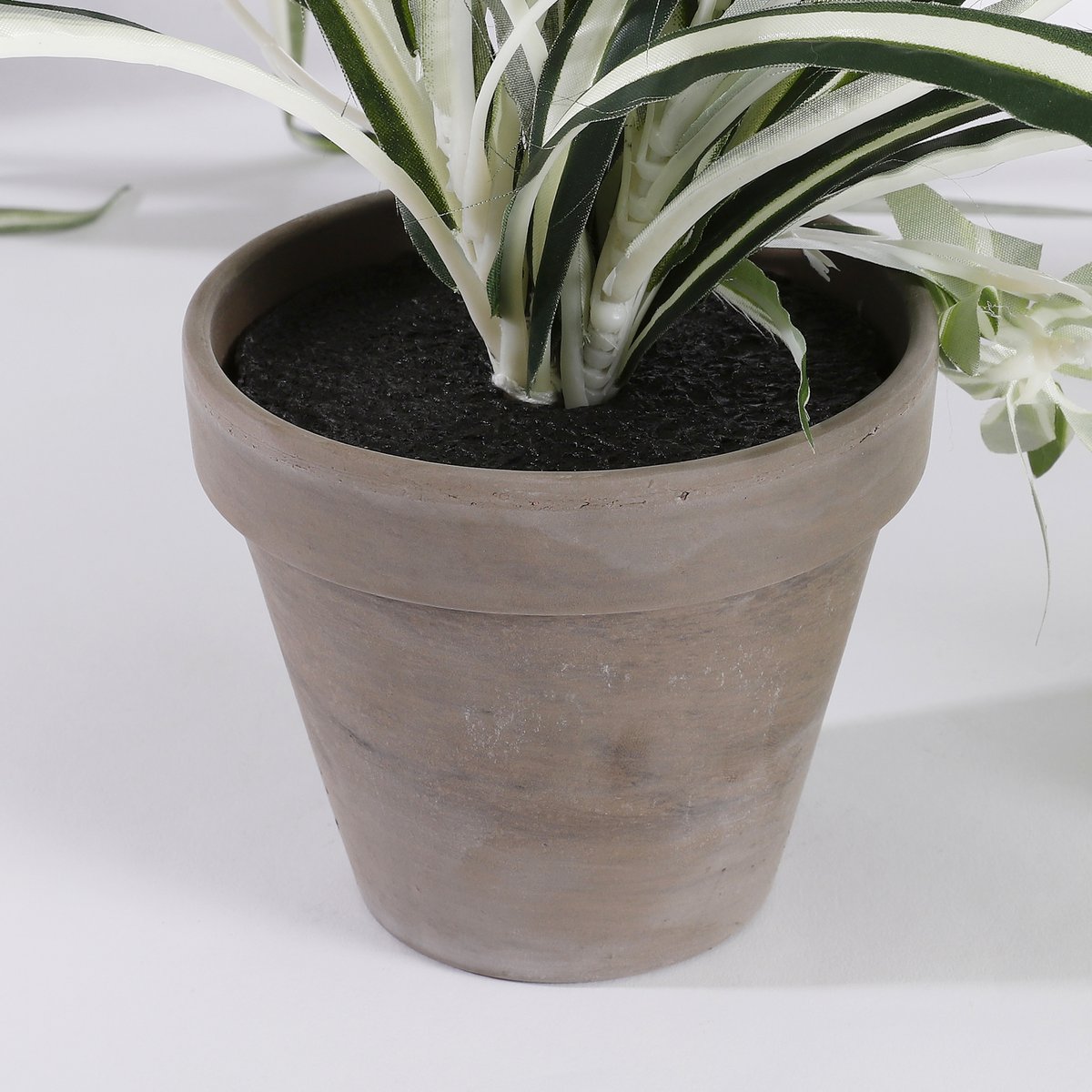 Künstliche Chlorophytum-Pflanze im Blumentopf Stan – H45 x Ø45 cm – Grün