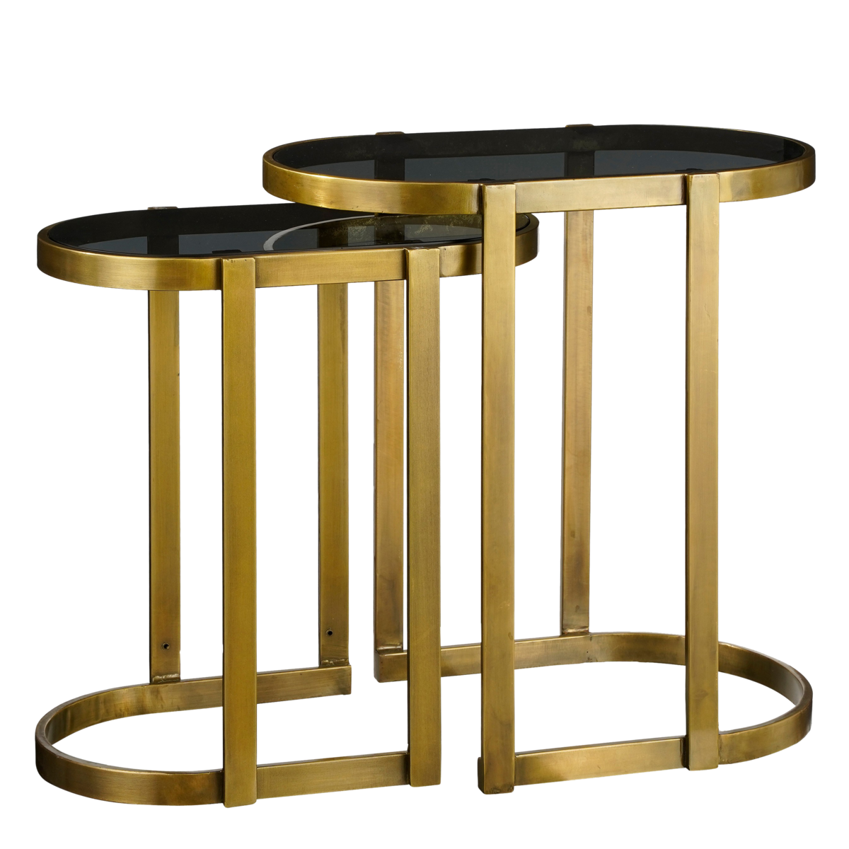 Kevin Beistelltisch – 2er-Set – L54 x B34 x H56 cm – Metall – Gold