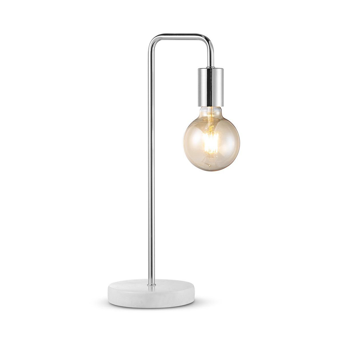 Home Sweet Home Tischlampe Noble Marble – Gebürsteter Stahl – Nachttischlampe