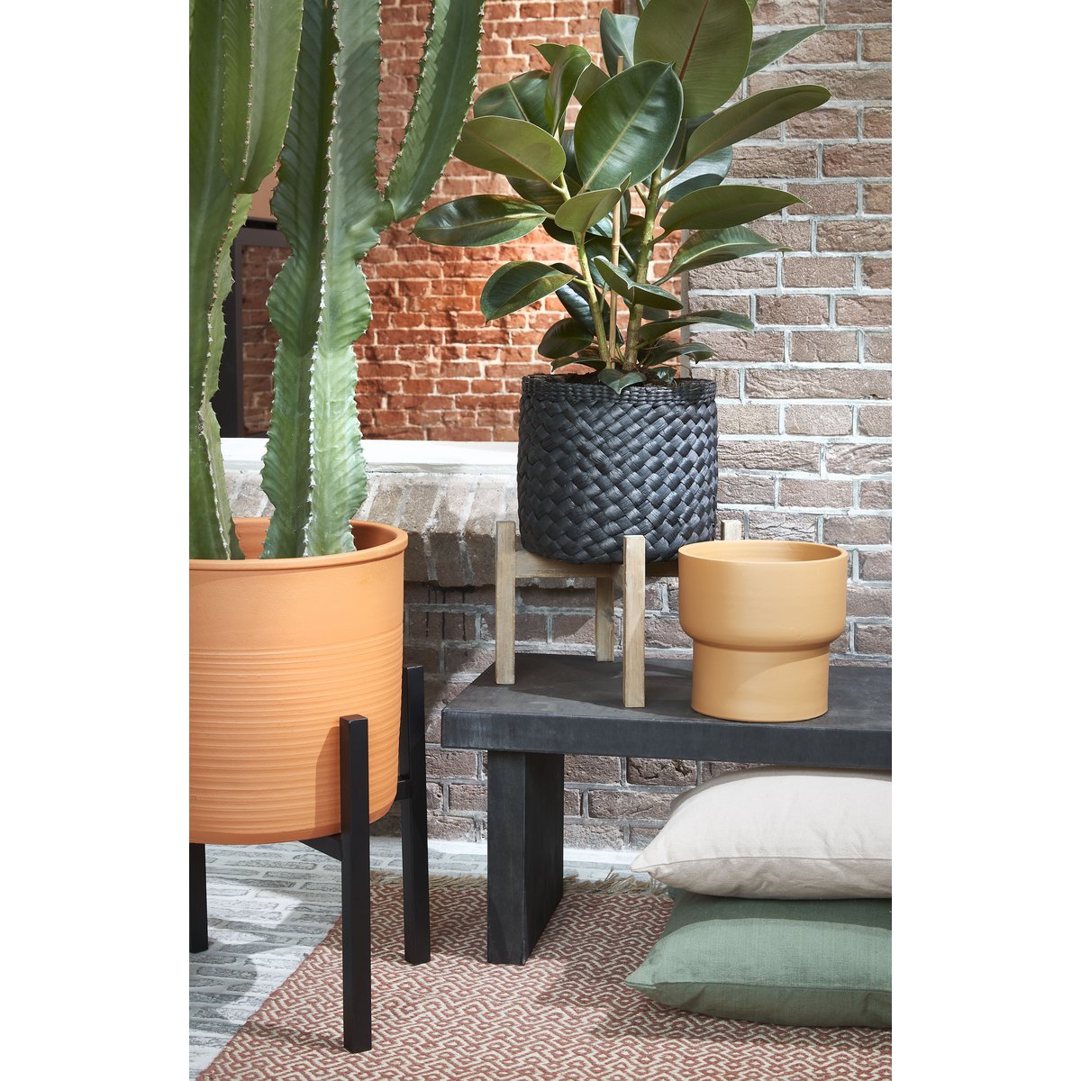 Ascot Pflanzenständer XL – L45,5 x B45,5 x H40 cm – Metall – Schwarz