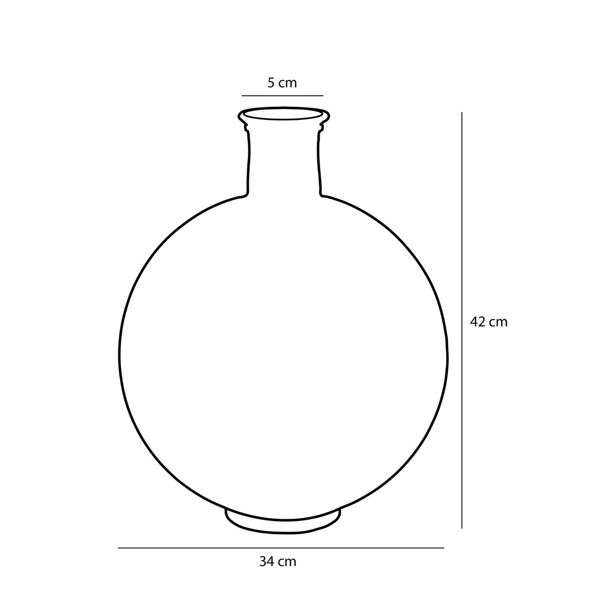 Firenza Flaschenvase – H42 x Ø34 cm – Recyceltes Glas – Dunkelblau