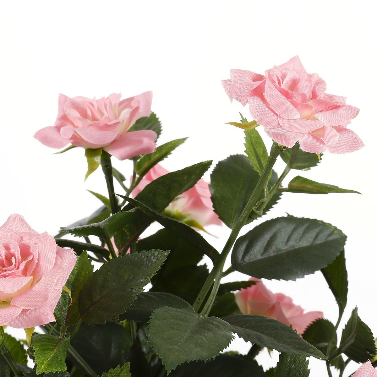 Künstliche Rosenstrauchpflanze im Blumentopf Stan – H33 x Ø25 cm – Rosa