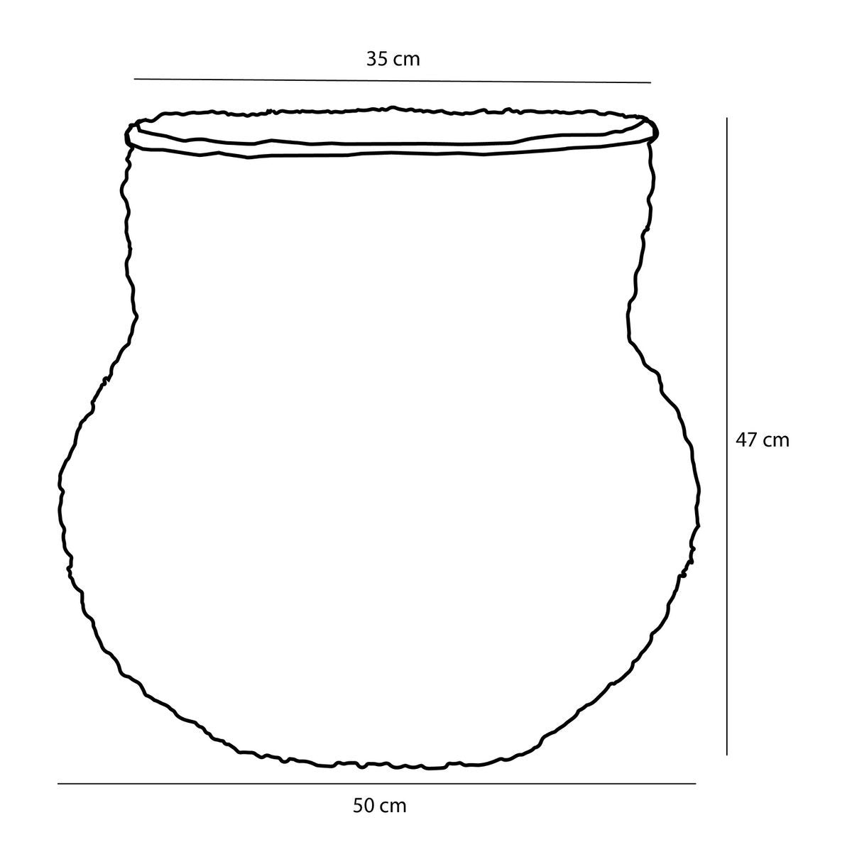 Aufbewahrungskorb mit Deckel – H47 x Ø50 cm – Jute – Gelb