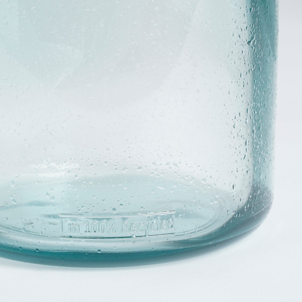 Sitia Flaschenvase - H25,5 x Ø21 cm - Recyceltes Glas - Hellblau